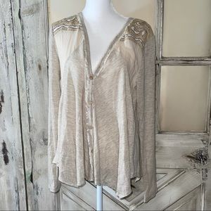 Miss Me NWT deep v button up top size s